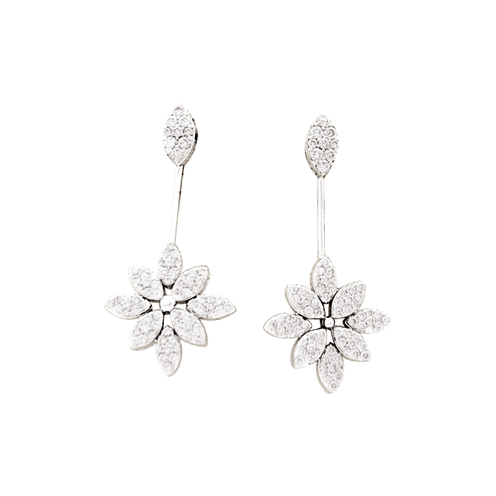 Boucles d'oreilles Pendantes en or blanc et diamants - Castafiore