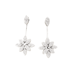 Boucles d'oreilles Pendantes en or blanc et diamants - Castafiore
