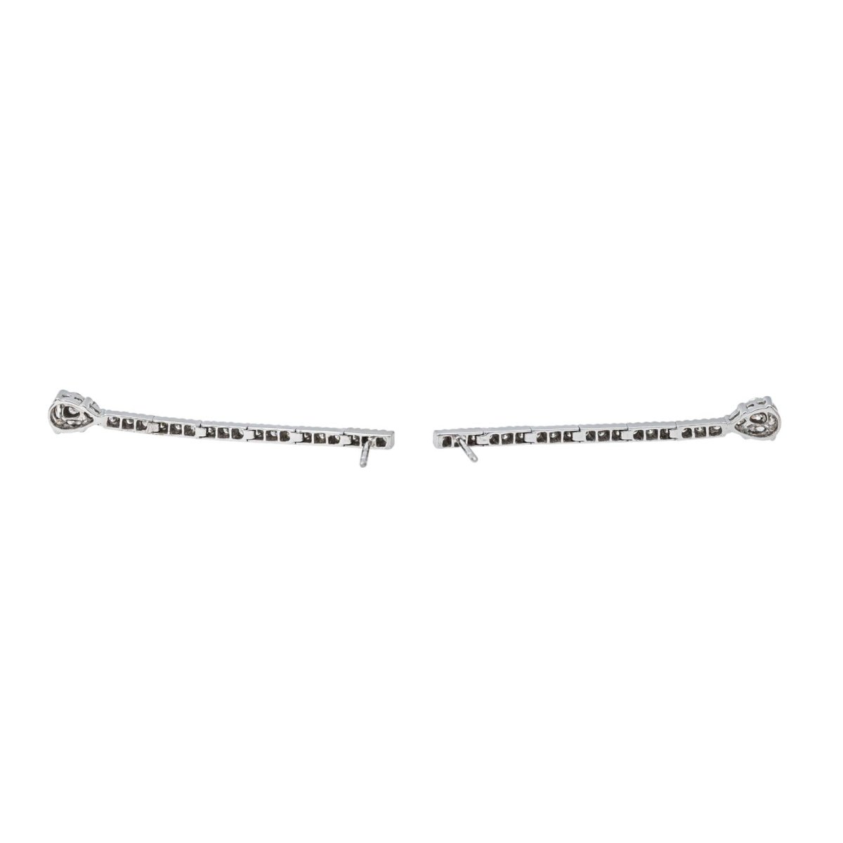 Boucles d'oreilles Pendantes en or blanc et diamants - Castafiore