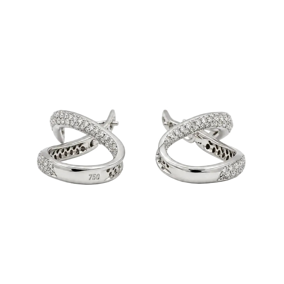 Boucles d’oreilles Pendantes en or blanc et diamants - Castafiore
