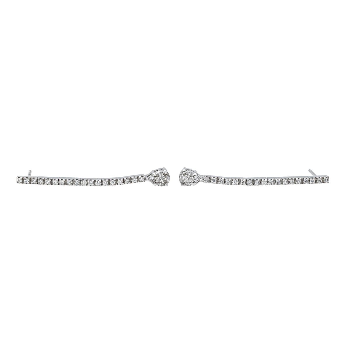 Boucles d'oreilles Pendantes en or blanc et diamants - Castafiore