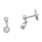 Boucles d'oreilles pendantes en or blanc et diamants - Castafiore