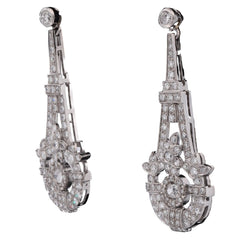 Boucles d'oreilles Pendantes en or blanc et diamants - Castafiore