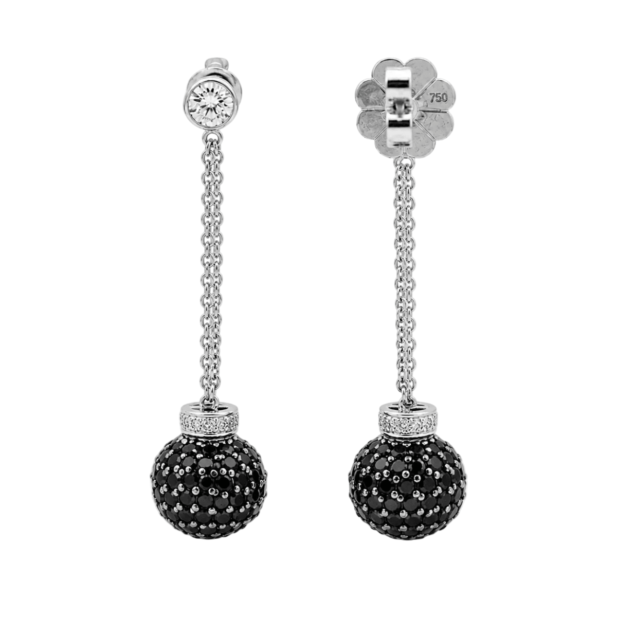 Boucles d’oreilles Pendantes en or blanc et diamants - Castafiore
