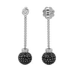 Boucles d’oreilles Pendantes en or blanc et diamants - Castafiore