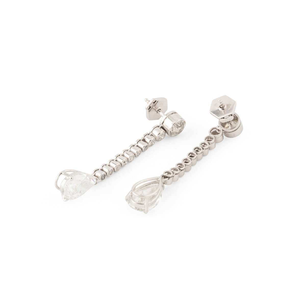 Boucles d'oreilles Pendantes en or blanc et diamants - Castafiore