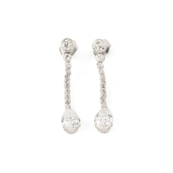 Boucles d'oreilles Pendantes en or blanc et diamants - Castafiore