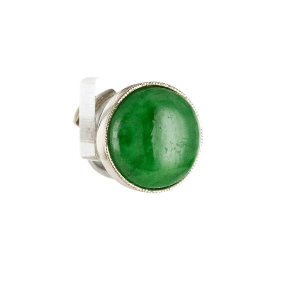 Boucles d'oreilles Pendantes en or blanc, jade et diamants - Castafiore