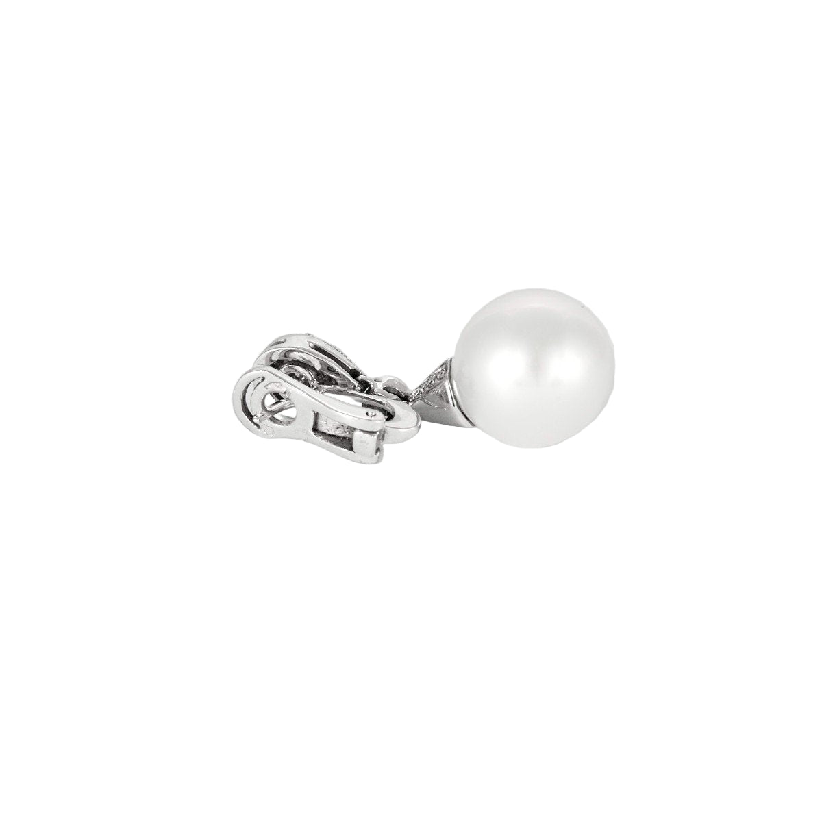 Boucles d'oreilles Pendantes en or blanc, perles et diamants - Castafiore
