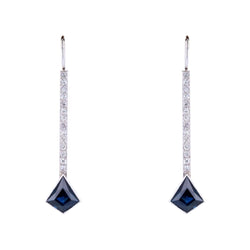 Boucles d'oreilles Pendantes en or blanc, platine, - Castafiore