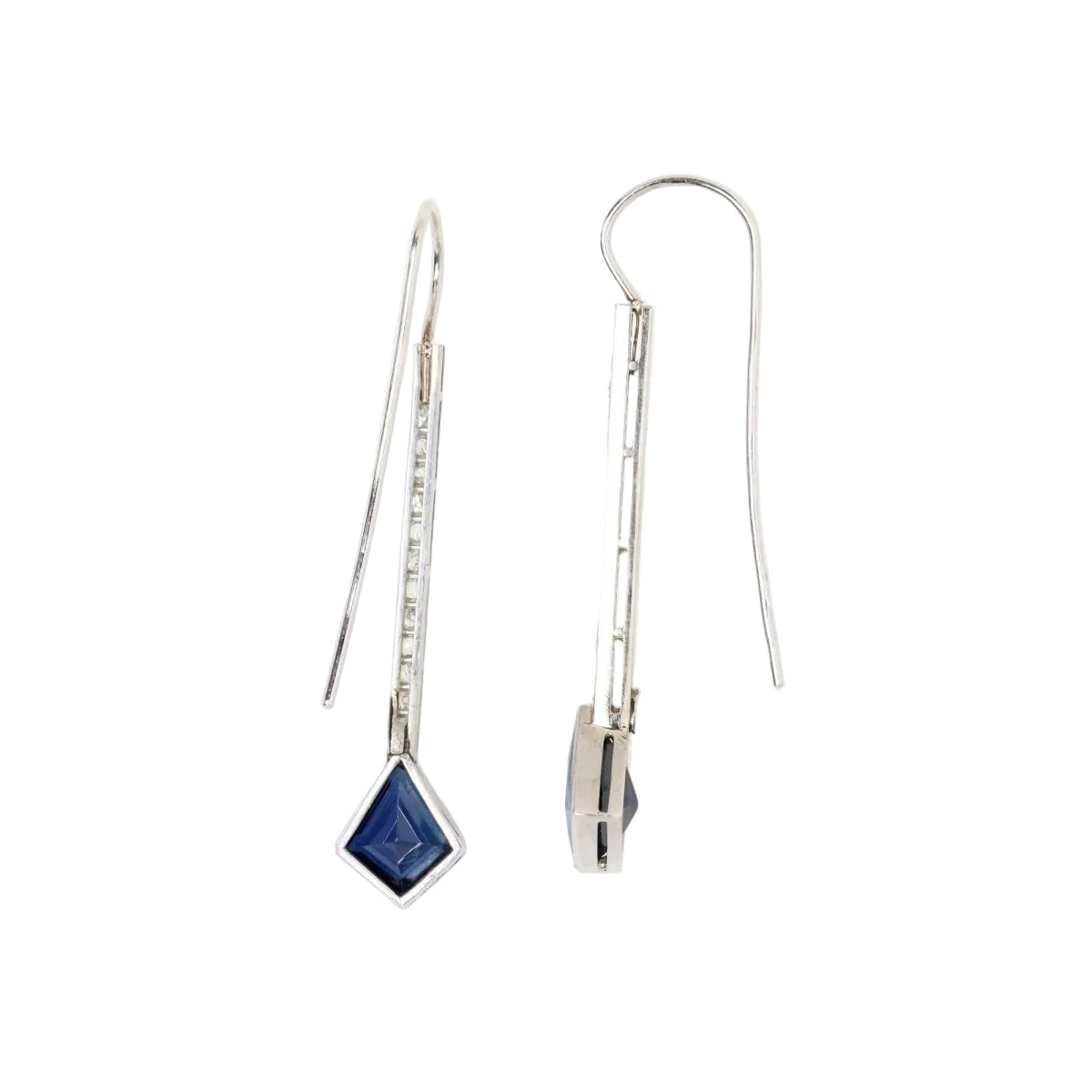 Boucles d'oreilles Pendantes en or blanc, platine, - Castafiore