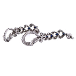 Boucles d'oreilles Pendantes en or blanc, saphirs et diamants - Castafiore