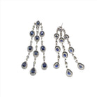 Boucles d'oreilles Pendantes en or blanc, saphirs et diamants - Castafiore