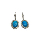 Boucles d'oreilles Pendantes en or blanc, turquoise et diamants - Castafiore