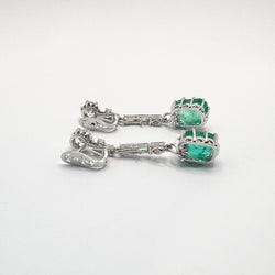 Boucles d'oreilles Pendantes en or, émeraudes et diamants - Castafiore