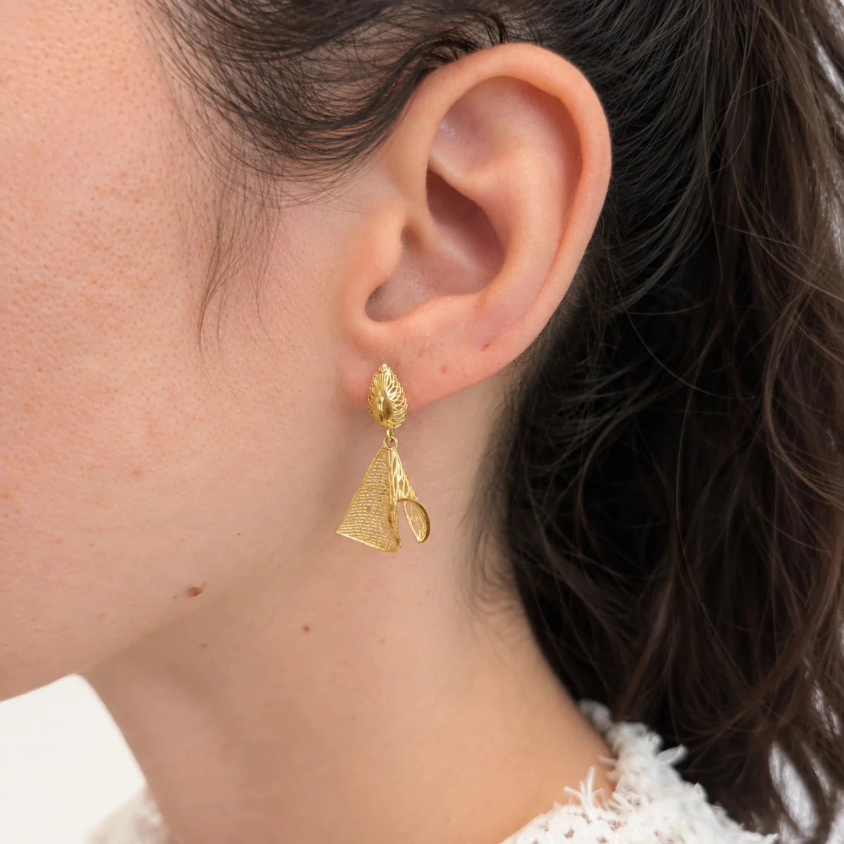 Boucles d’oreilles Pendantes en or jaune - Castafiore