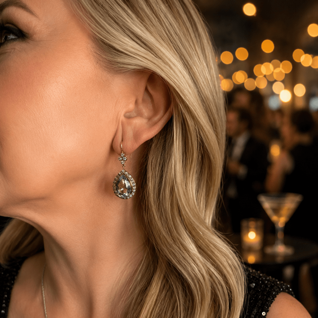 Boucles d'oreilles Pendantes en or jaune, argent, aigues-marines et diamants - Castafiore