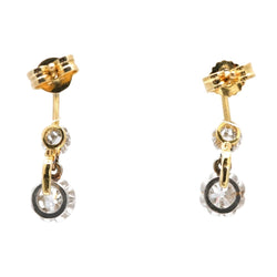 Boucles d'oreilles Pendantes en or jaune, argent et diamants - Castafiore