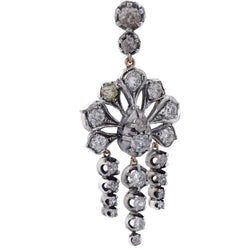 Boucles d'oreilles Pendantes en or jaune, argent et diamants - Castafiore