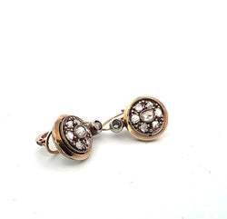 Boucles d'oreilles Pendantes en or jaune, argent et diamants - Castafiore