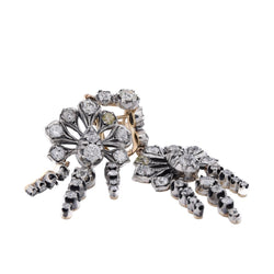 Boucles d'oreilles Pendantes en or jaune, argent et diamants - Castafiore