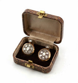 Boucles d'oreilles Pendantes en or jaune, argent et diamants - Castafiore
