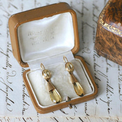 Boucles d'oreilles Pendantes en or jaune et citrine - Castafiore