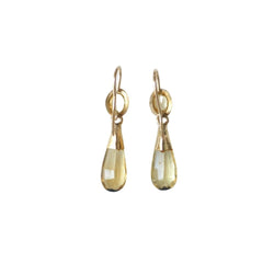 Boucles d'oreilles Pendantes en or jaune et citrine - Castafiore