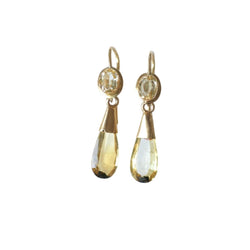 Boucles d'oreilles Pendantes en or jaune et citrine - Castafiore