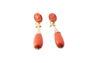 Boucles d'oreilles Pendantes en or jaune et corail - Castafiore