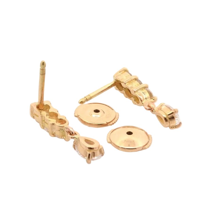 Boucles d'oreilles Pendantes en or jaune et diamants - Castafiore