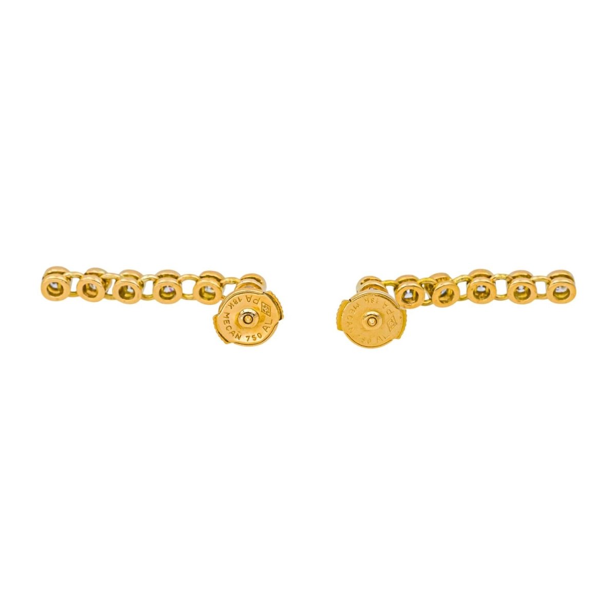Boucles d'oreilles Pendantes en or jaune et diamants - Castafiore