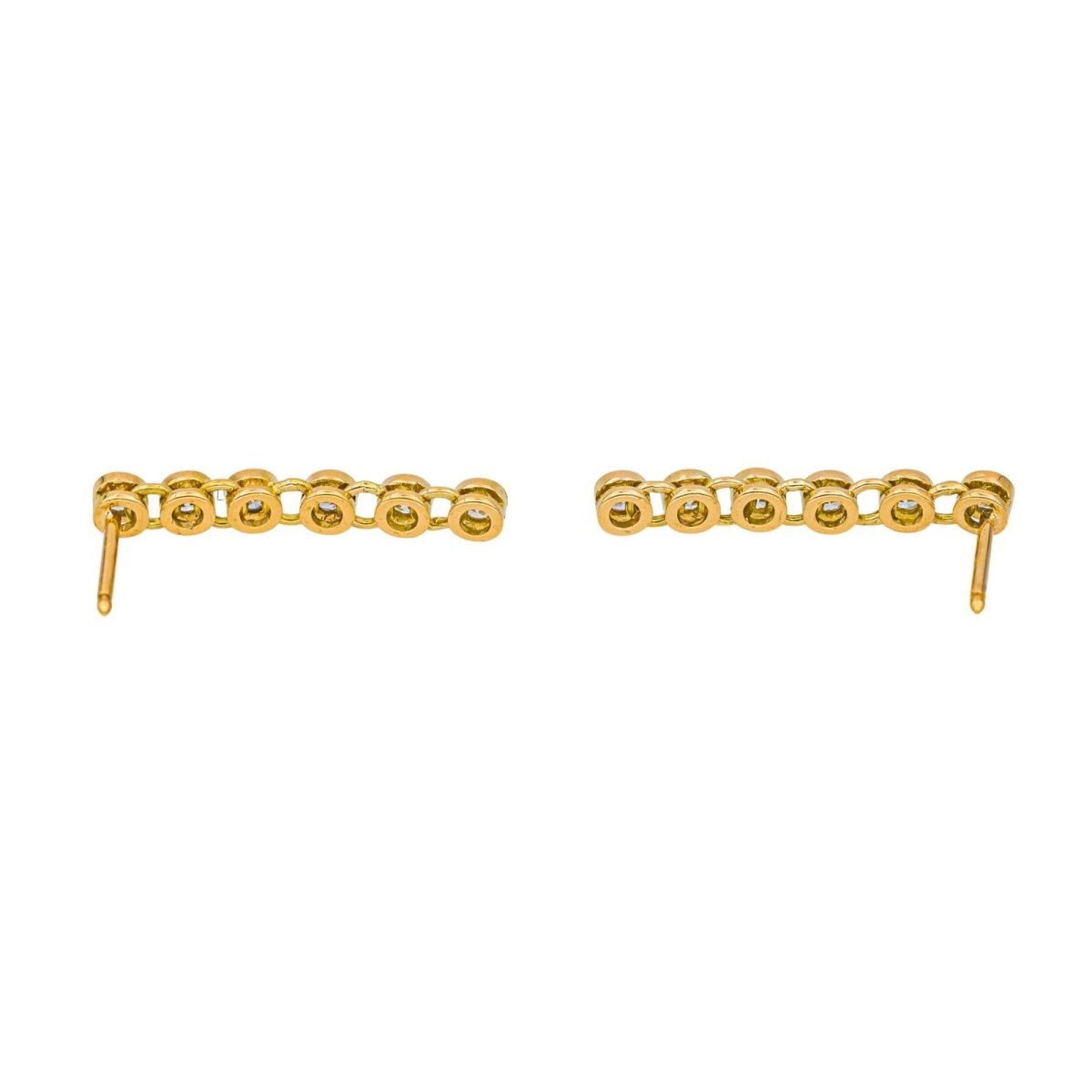 Boucles d'oreilles Pendantes en or jaune et diamants - Castafiore