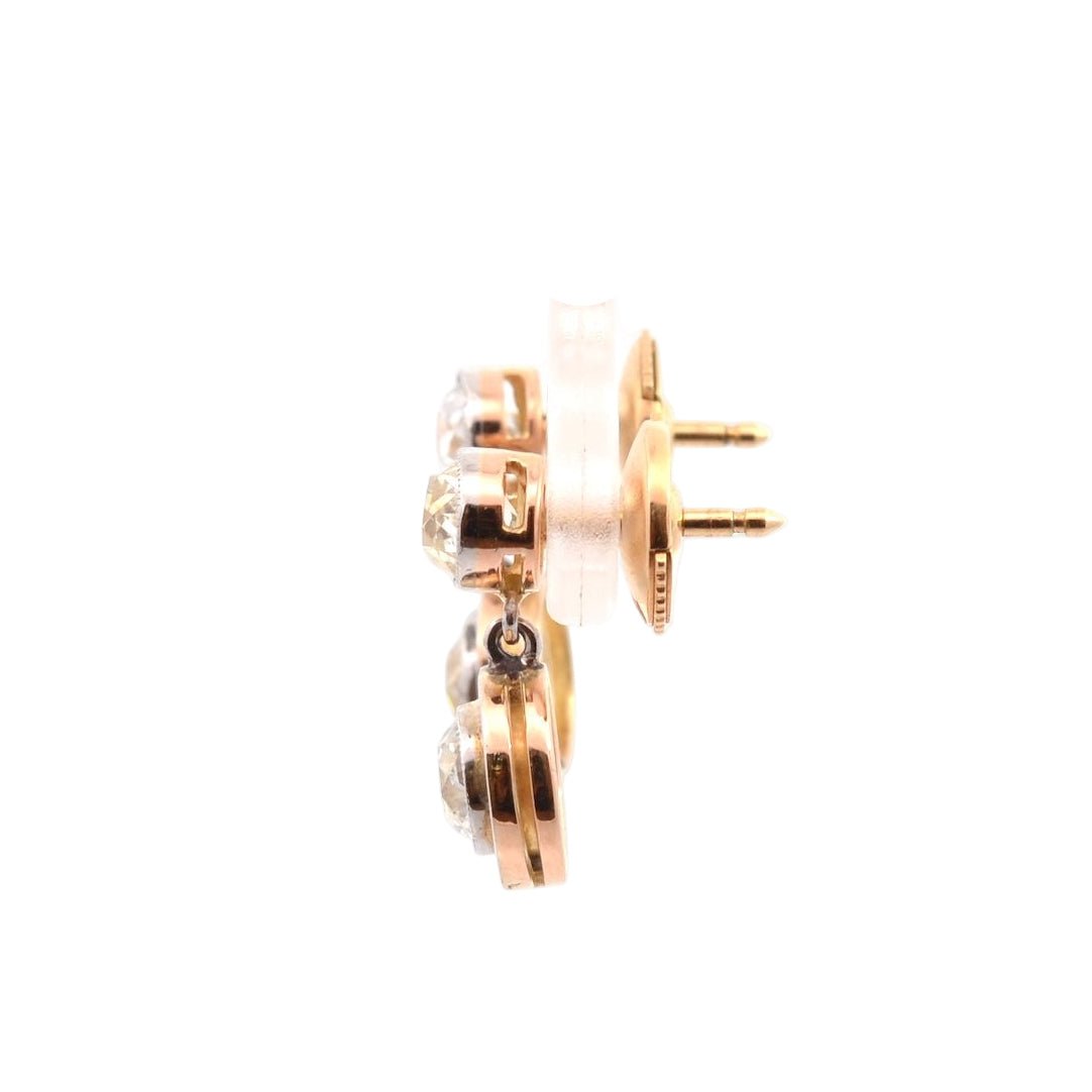 Boucles d'oreilles Pendantes en or jaune et diamants - Castafiore