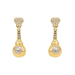 Boucles d'oreilles Pendantes en or jaune et diamants - Castafiore