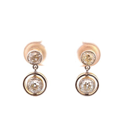 Boucles d'oreilles Pendantes en or jaune et diamants - Castafiore