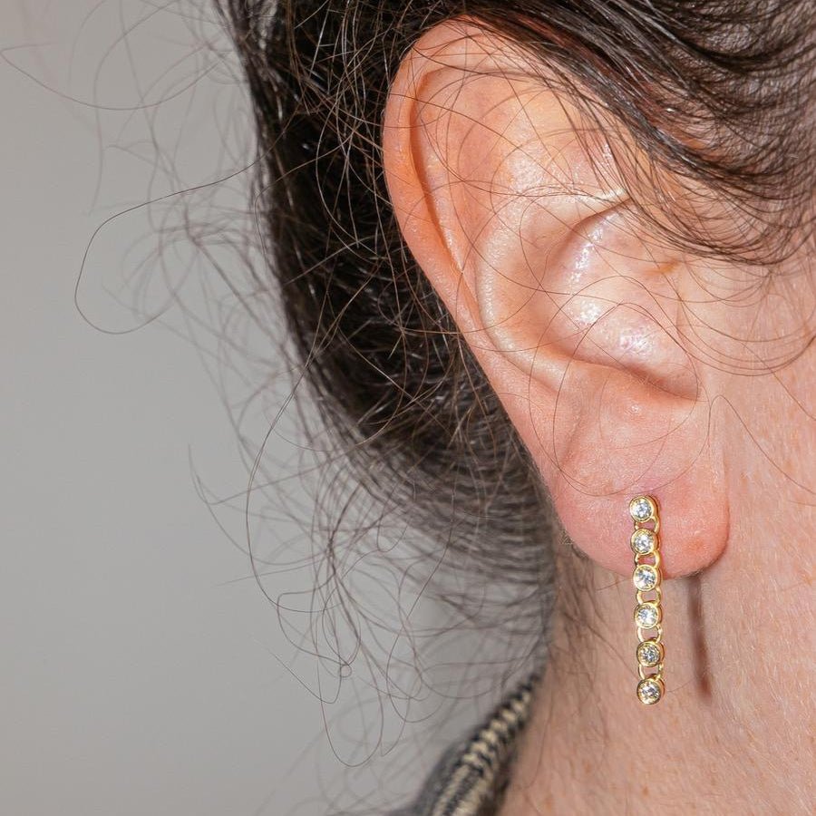 Boucles d'oreilles Pendantes en or jaune et diamants - Castafiore