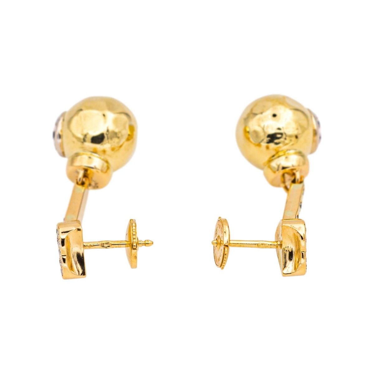 Boucles d'oreilles Pendantes en or jaune et diamants - Castafiore