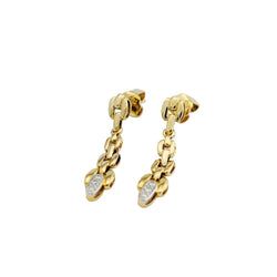 Boucles d'oreilles Pendantes en or jaune et diamants - Castafiore
