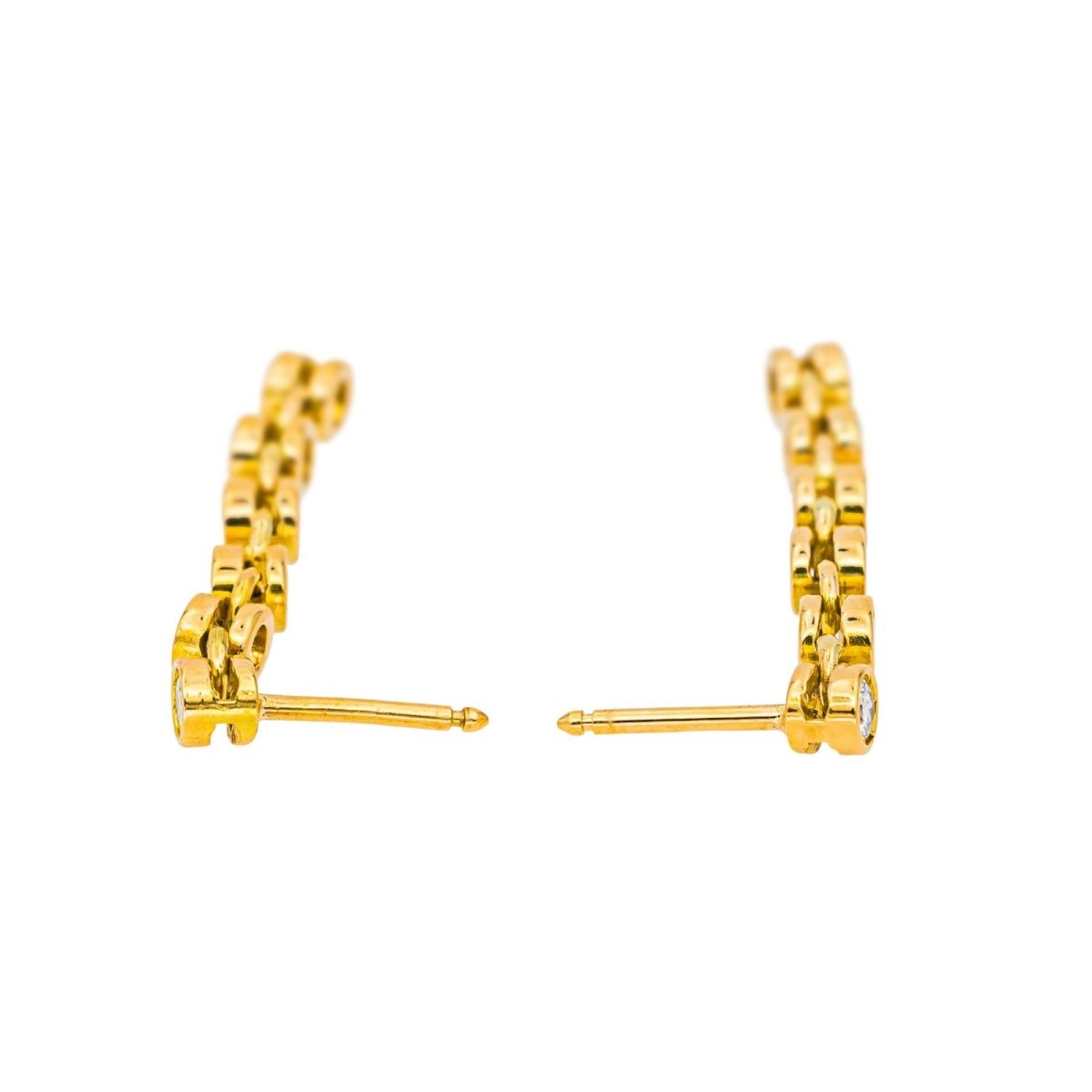 Boucles d'oreilles Pendantes en or jaune et diamants - Castafiore