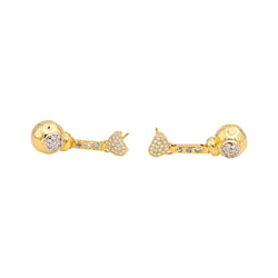 Boucles d'oreilles Pendantes en or jaune et diamants - Castafiore