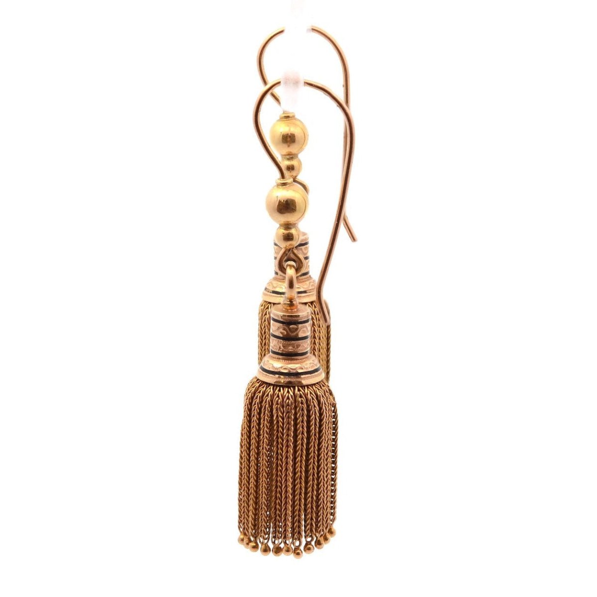 Boucles d'oreilles Pendantes en or jaune et émail - Castafiore