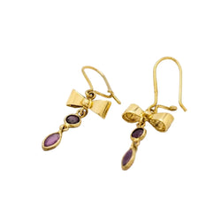Boucles d’oreilles Pendantes en or jaune et gemmes roses - Castafiore
