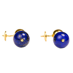 Boucles d'oreilles Pendantes en or jaune et lapis-lazuli - Castafiore