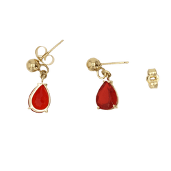 Boucles d'oreilles Pendantes en or jaune et opales - Castafiore