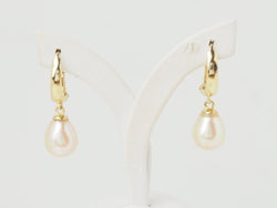 Boucles d’oreilles Pendantes en or jaune et perles - Castafiore