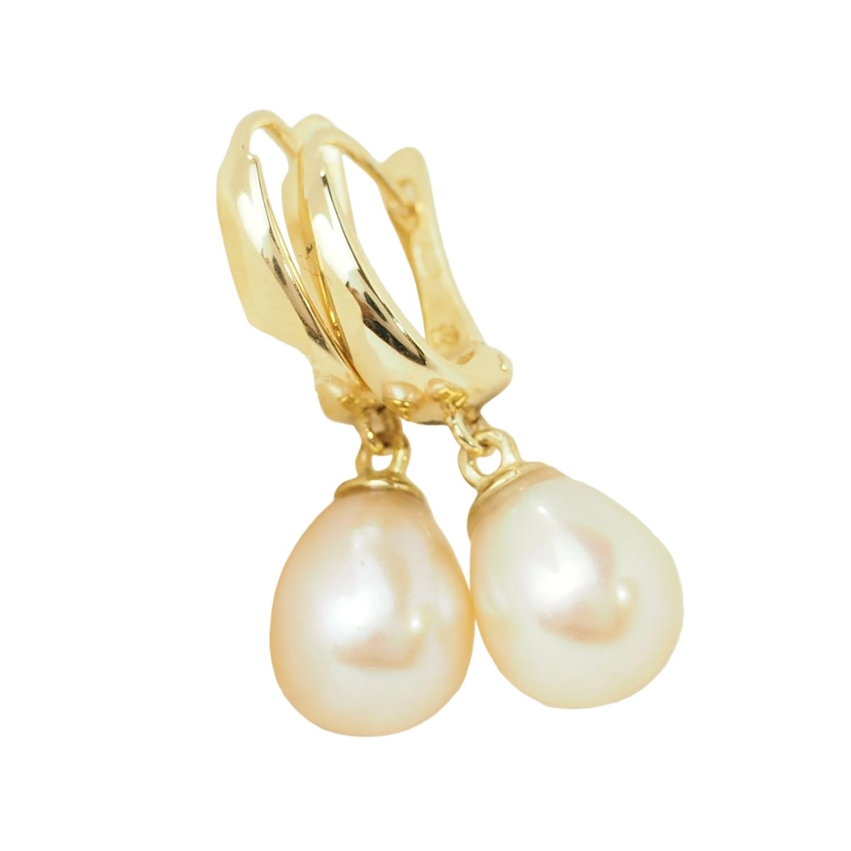 Boucles d’oreilles Pendantes en or jaune et perles - Castafiore