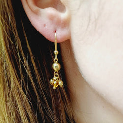 Boucles d'oreilles Pendantes en or jaune et perles - Castafiore