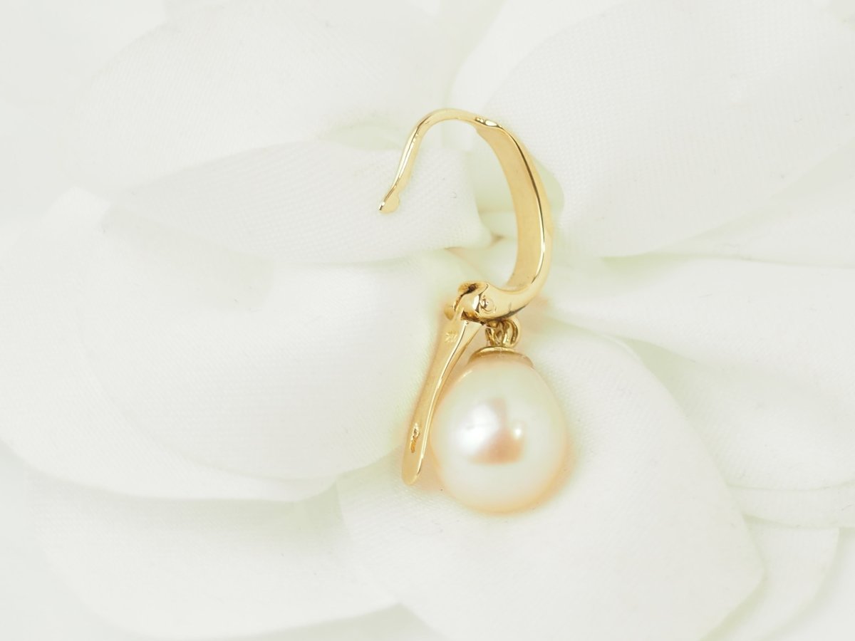 Boucles d’oreilles Pendantes en or jaune et perles - Castafiore