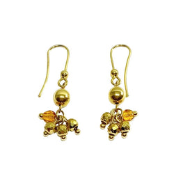 Boucles d'oreilles Pendantes en or jaune et perles - Castafiore